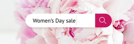Ontwerpsjabloon van Twitter van Women's Day sale ad on Flowers