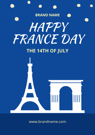 Happy France Day Poster 28x40in – шаблон для дизайна