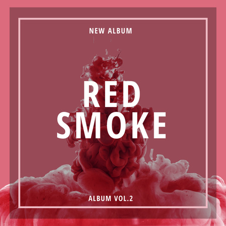 Music Album Promotion with Red Smoke Album Cover tervezősablon