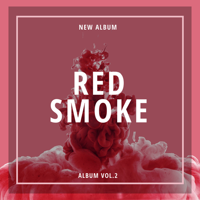 Music Album Promotion with Red Smoke Album Cover Modelo de Design