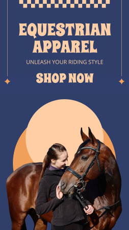 Ontwerpsjabloon van Instagram Story van Aanbieding comfortabele paardensportkleding in de winkel