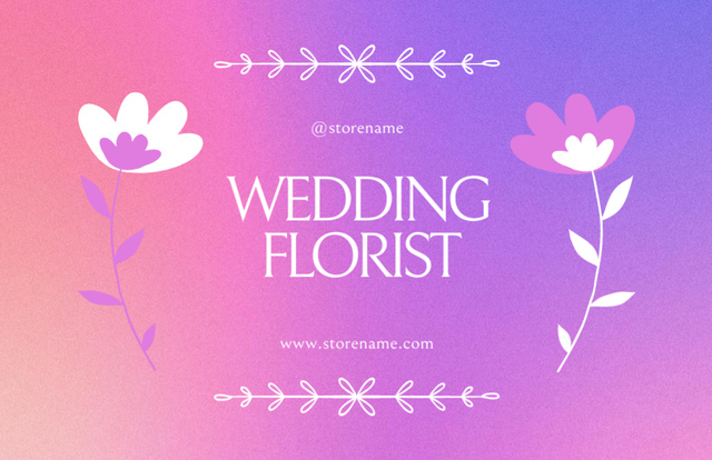 Designvorlage Wedding Florist Proposal on Purple Gradient für Thank You Card 5.5x8.5in