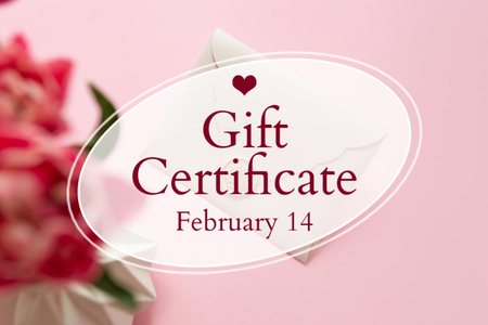 Special Valentine's Offer with Flowers Gift Certificate Design Template