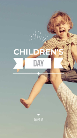 Designvorlage Children's Day Celebration Announcement with Happy Kid für Instagram Story