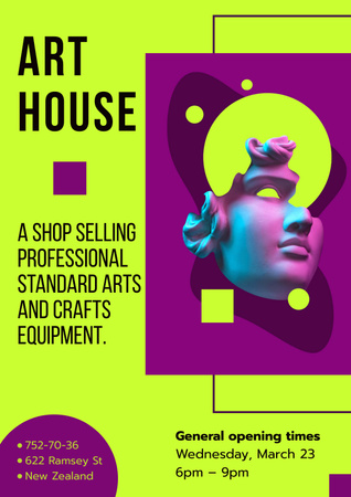 Arts and Crafts Equipment Offer Poster Design Template