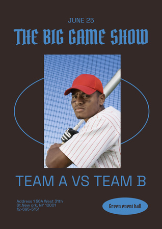 Baseball Tournament Announcement Poster Design Template