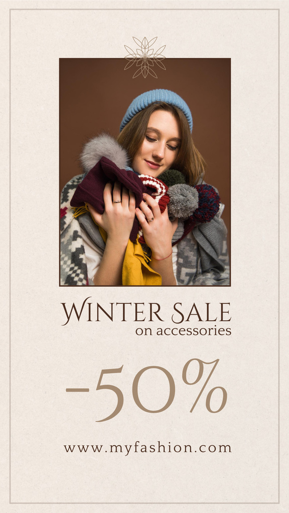 Designvorlage Winter Accessories Sale für Instagram Story