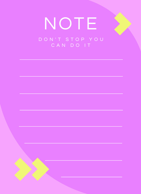 Plain Daily Notes in Purple with Motivational Phrase Notepad 4x5.5in Design Template