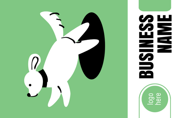 Dogs Care Services Ad on Green Business Card 85x55mm Tasarım Şablonu