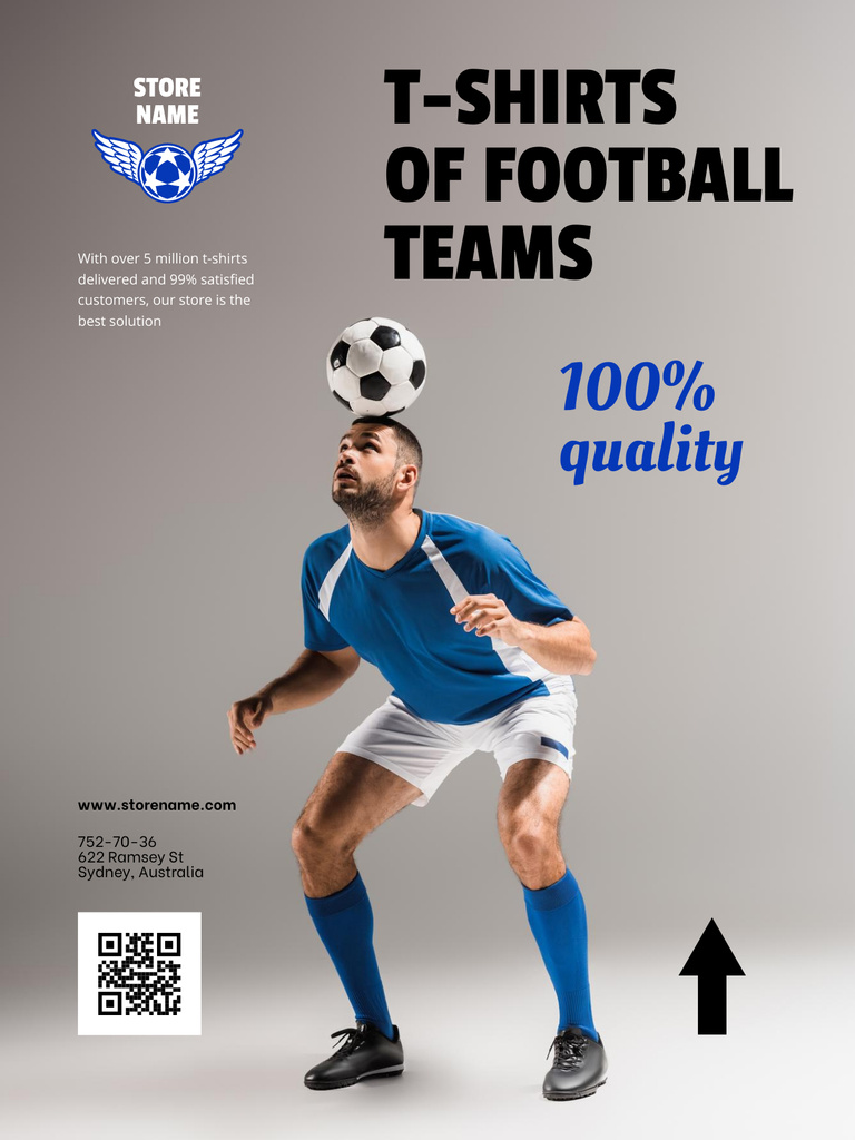 T-Shirts of Football Teams Sale Offer Poster US Πρότυπο σχεδίασης