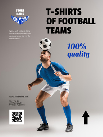 Ontwerpsjabloon van Poster US van T-Shirts of Football Teams Sale Offer