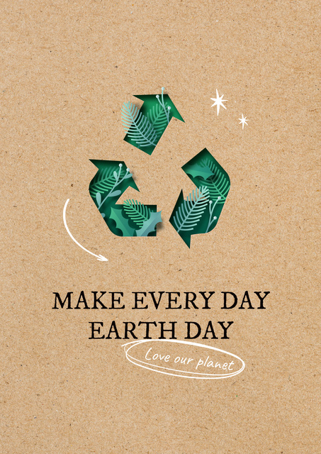 Earth Day Announcement with Recycling Symbol Poster Šablona návrhu