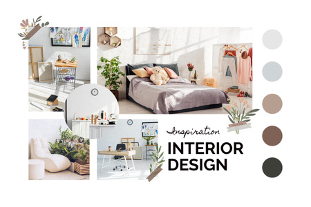 Plantilla de diseño de Interior Design Inspiration Mood Board 