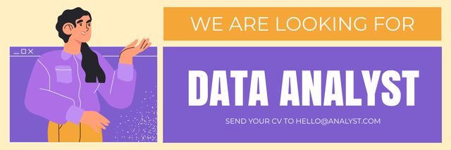 Data Analyst Job Position Available Twitter Design Template