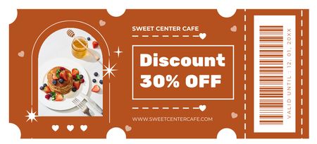 Sweet Pancakes Discount in Cafe Coupon 3.75x8.25in Design Template