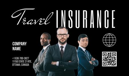 Plantilla de diseño de Travel Insurance Offer Business card 