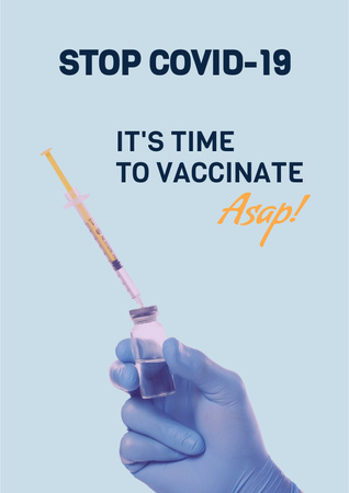 Motivational Poster on Vaccination Poster Tasarım Şablonu