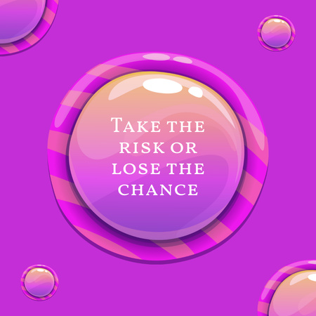Designvorlage Erhebender Satz über Risiko und Mut für Instagram