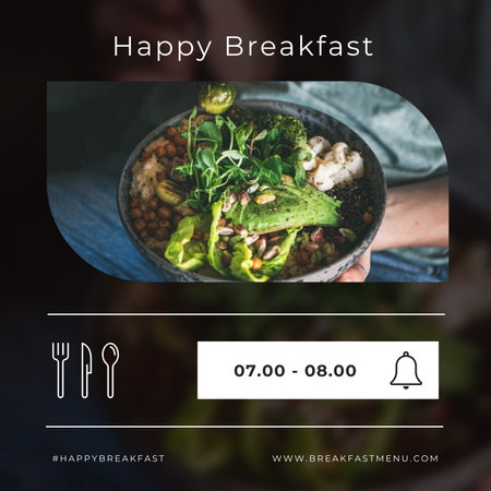 Happy Breakfast Hours Announcement Instagramデザインテンプレート