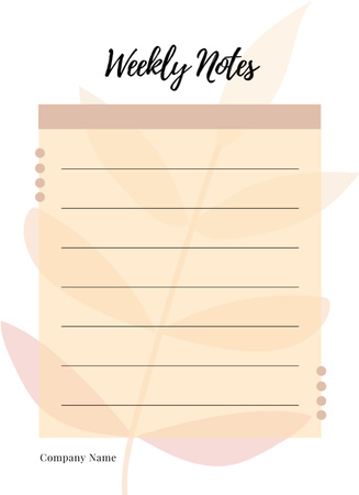Designvorlage Stylish pastel weekly checklist für Notepad 4x5.5in