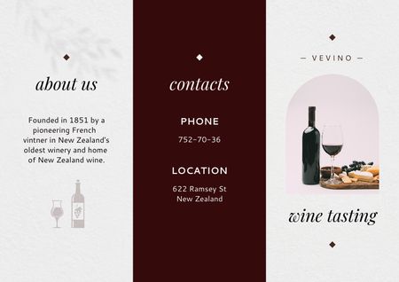 Designvorlage Wine Tasting Announcement für Brochure