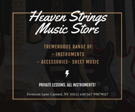 Heaven Strings Music Store Medium Rectangle Modelo de Design