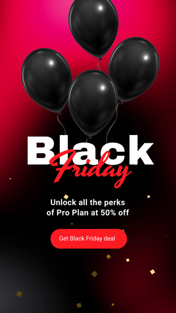 Beneficial Black Friday Offers With Balloons TikTok Video Design Template