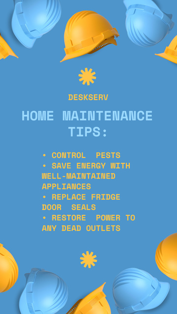 Designvorlage Home Maintenance Tips with Orange Helmet für Instagram Story