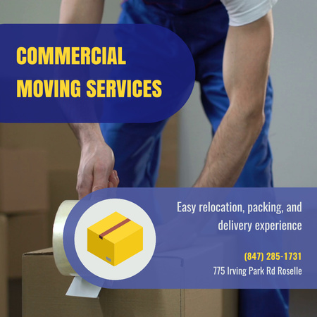 Easy And Experienced Commercial Moving Services Offer Animated Post Design Template