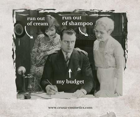 Funny Beauty Store Promotion with Vintage People Facebook Design Template
