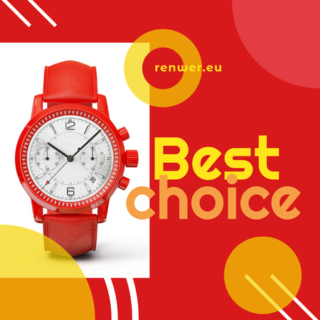 Modern Red Watch promotion Instagram AD Design Template