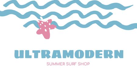 Ontwerpsjabloon van Business Card US van Emblem of Trendy Summer Store