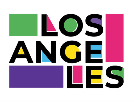 Los Angeles Bright Inscription Postcard 4.2x5.5in Design Template