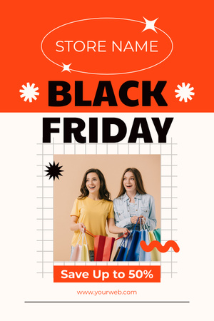 Black Friday Sale of Trendy Fashion Outfits Pinterest Design Template