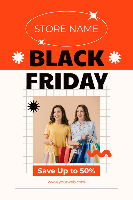 Black Friday Sale of Trendy Fashion Outfits Pinterestデザインテンプレート