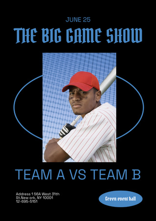 Baseball Tournament Announcement Poster A3 Design Template