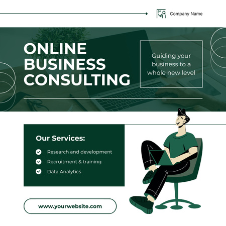 List of Online Business Consulting Services LinkedIn post Design Template