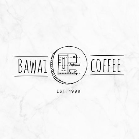 Cafe Ad with Coffee Machine Logo tervezősablon