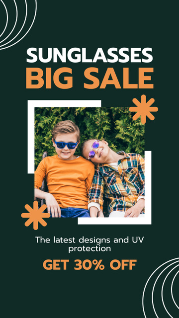 Designvorlage Children's Sunglasses Big Sale Announcement für Instagram Story