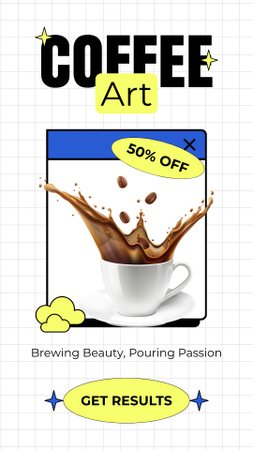 Особливий смак кави в кав'ярні за півціни Instagram Story – шаблон для дизайну