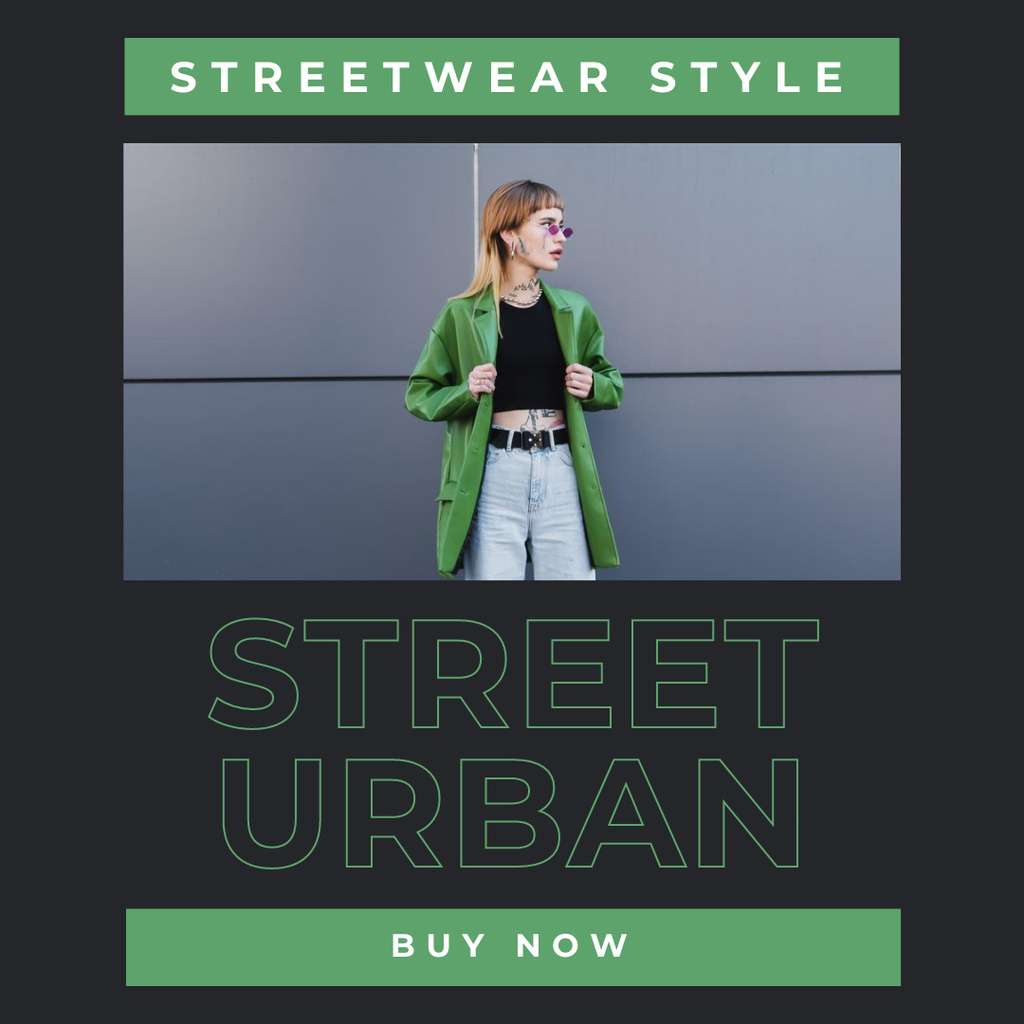 Street Urban Style Clothes Ad  Instagram Design Template