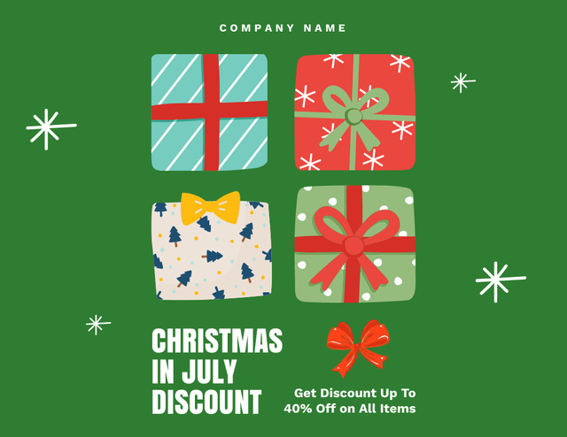 Delightful Christmas Sale Announcement for July In Green Flyer 8.5x11in Horizontal Šablona návrhu