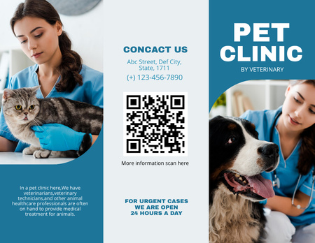 Szablon projektu Oferta usług kliniki dla zwierząt Brochure 8.5x11in