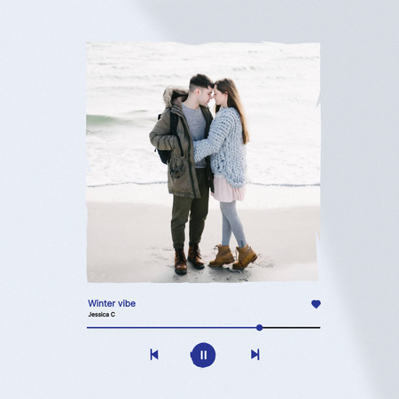 Template di design Winter Inspiration with Couple on Beach Instagram