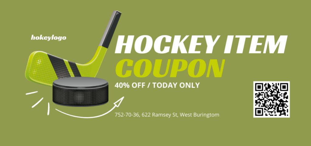 Discount on Hockey Sport Gear Coupon Din Large Design Template