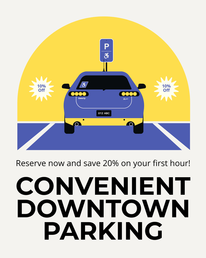 Convenient Parking Ad in Downtown Instagram Post Vertical Design Template