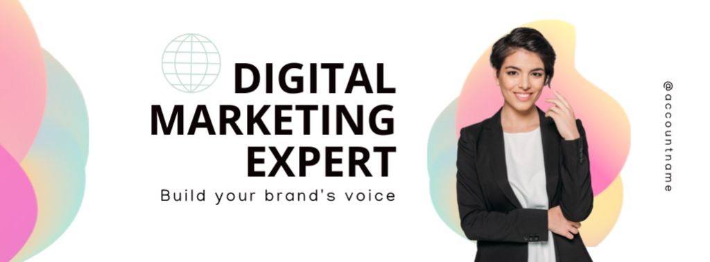 Modèle de visuel Digital Marketing Expert Services - Facebook cover
