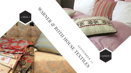 Plantilla de diseño de Oferta de textiles para el hogar con dormitorio acogedor FB event cover 