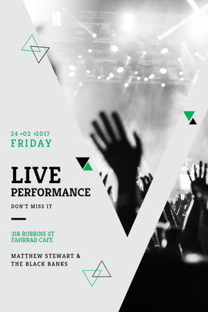 Live Performance Announcement with audience Invitation 6x9in Design Template