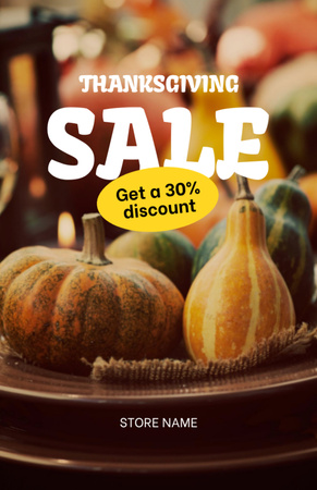Thanksgiving Sale Announcement with Pumpkins Flyer 5.5x8.5in Design Template
